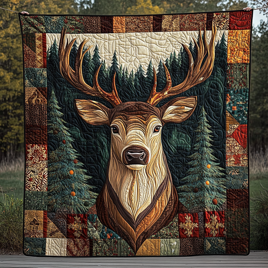 Patchwork Buck Quilted Blanket NCU0VH781