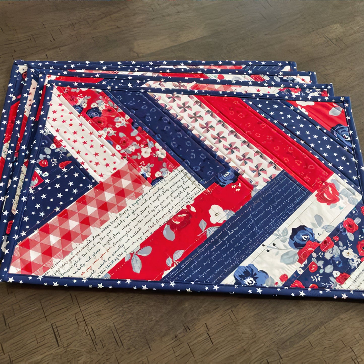 Patriotic Patchwork Quilted Place Mat NCU0TH569