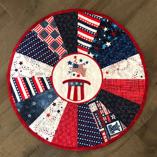 Patriotic CLA130324065 Quilted Round Mat