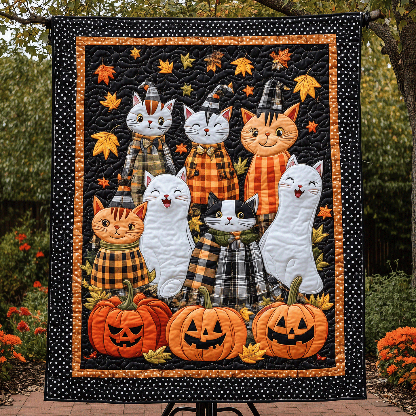 Paws and Pumpkins Quilted Blanket NCU0TH1516