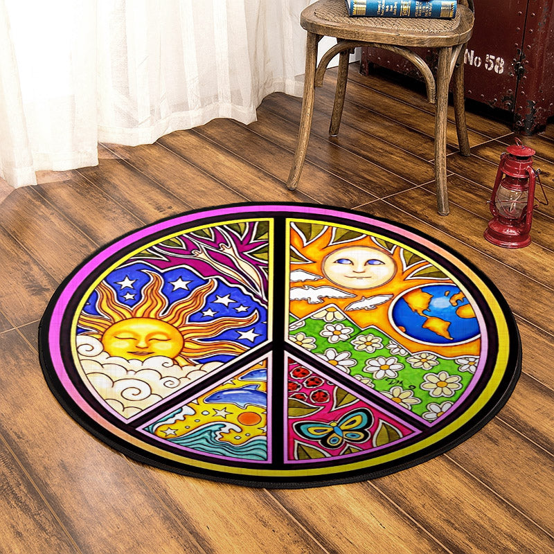 Peace BT090869 Round Area Rug