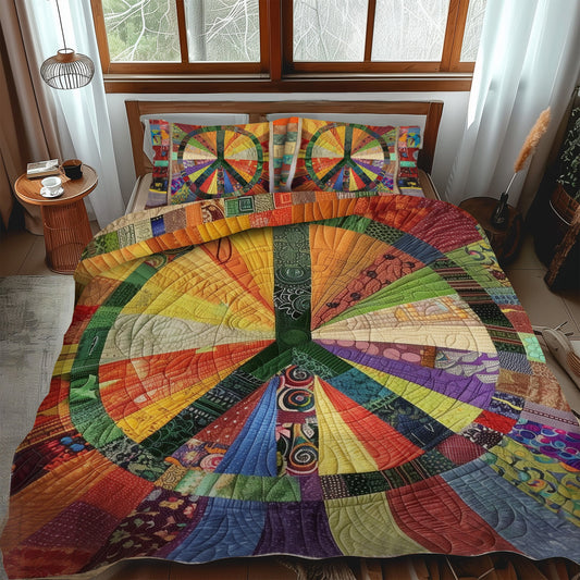 Juego de cama acolchado de 3 piezas Peaceful Sunburst NCU0PT232