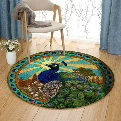 Peacock DD190832RR Round Area Rug