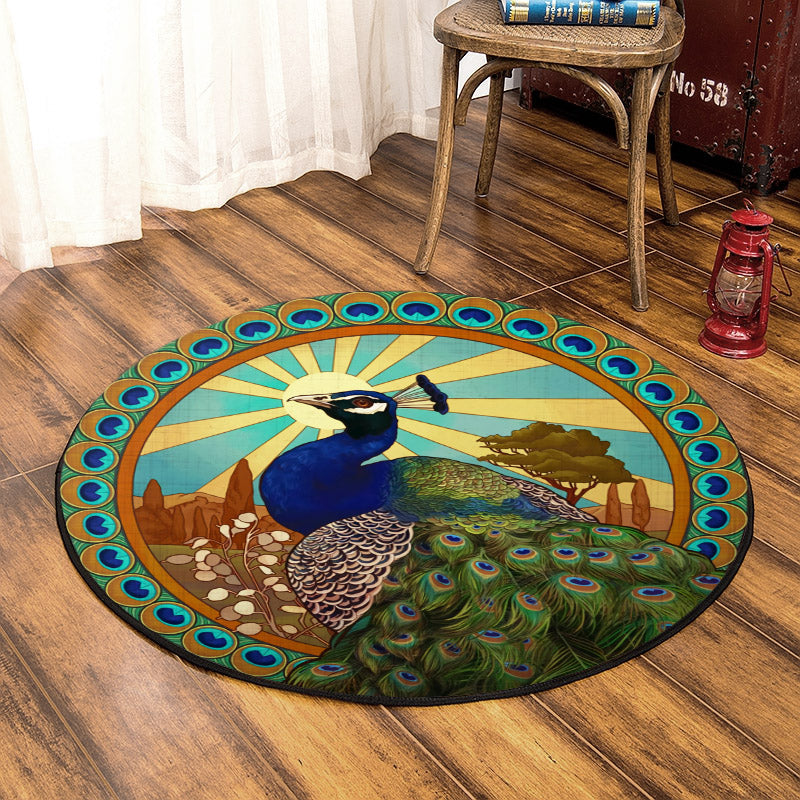 Peacock DD190832RR Round Area Rug