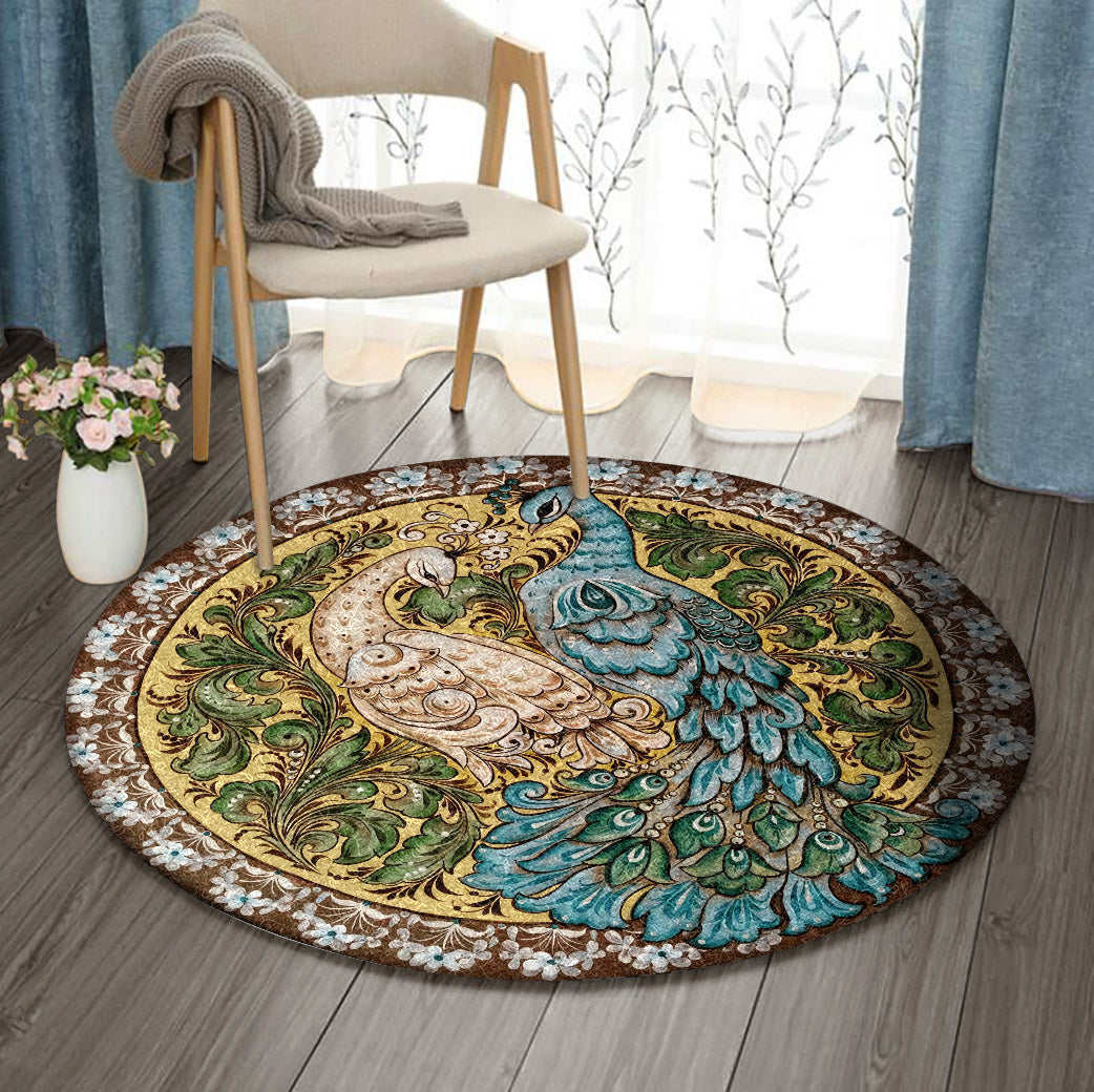 Peacock DV0510134RR Round Area Rug