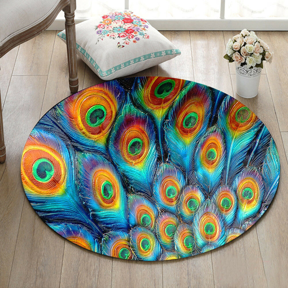 Peacock Feather CLA2709220RR Round Area Rug