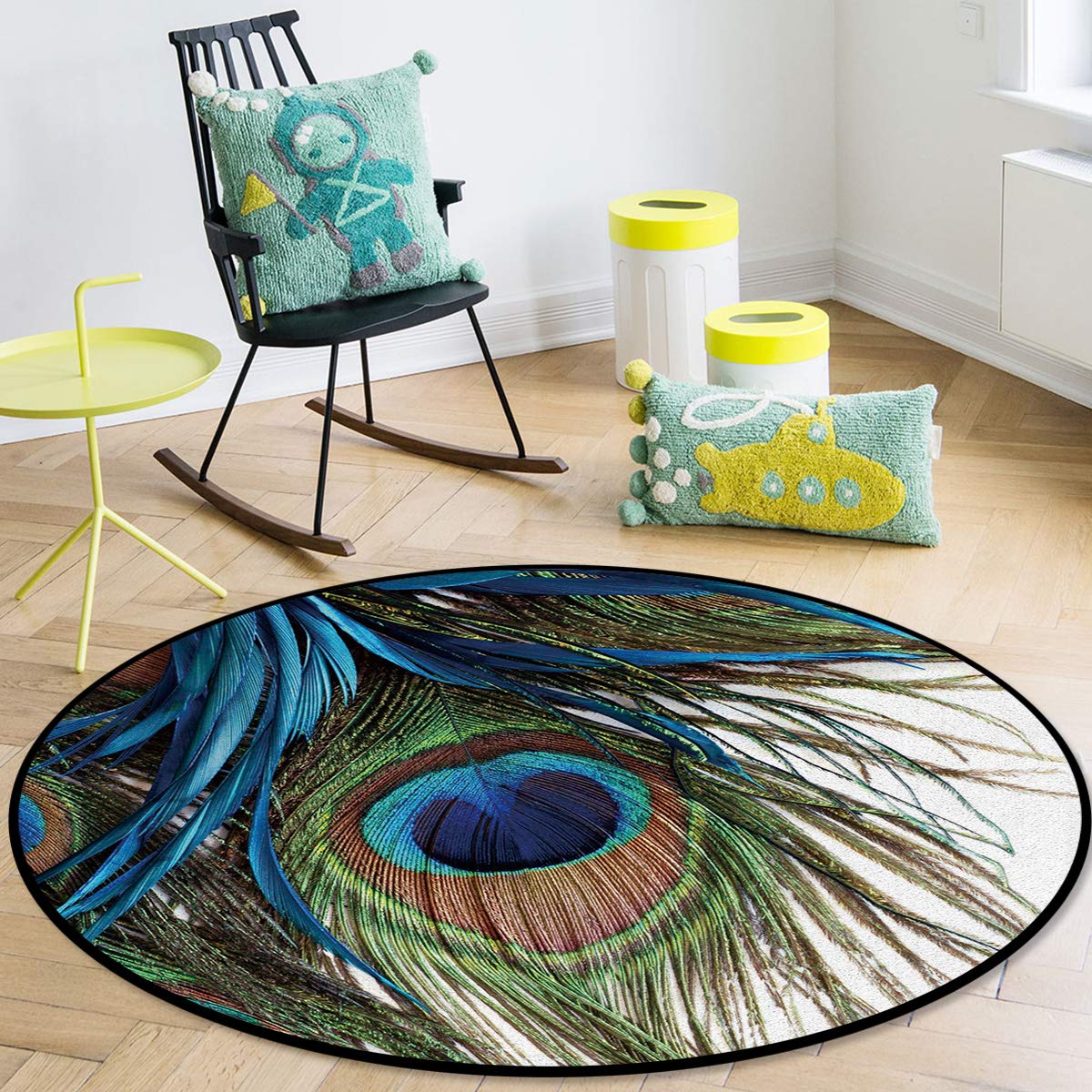 Peacock Feather CLG1110147C Round Area Rug