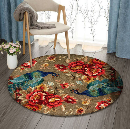 Peacock HN210951RR Round Area Rug