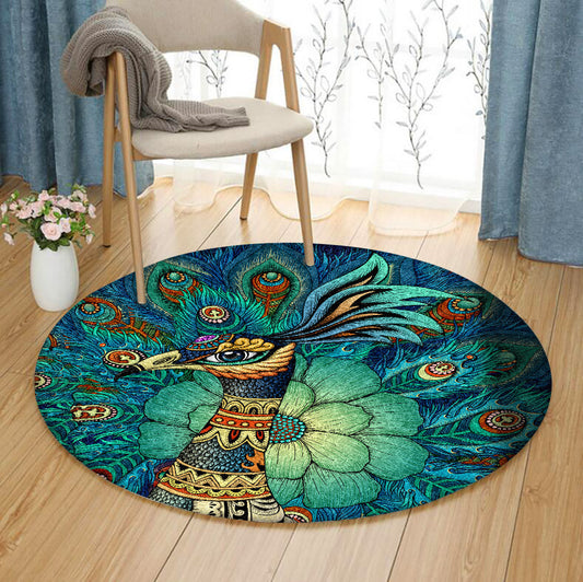 Peacock HT190950TM Round Area Rug