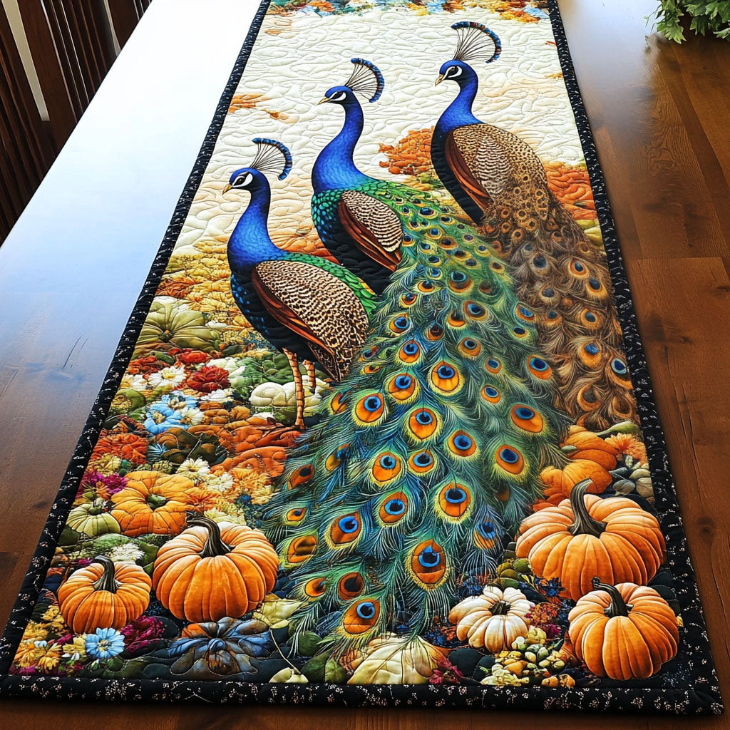 Peafowl Paradise Quilted Table Runner NCU0PT1411