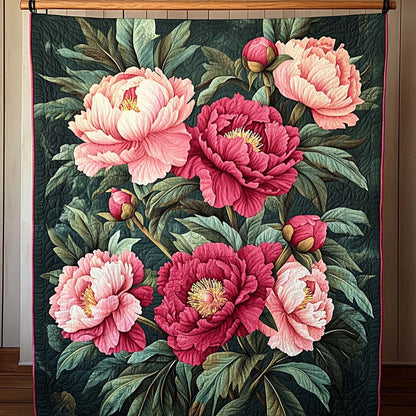 Peony Blooms Art Quilt Hanging NCU0NT846