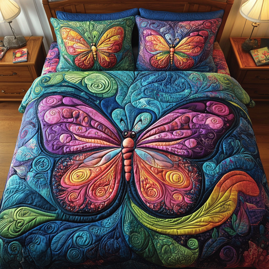 Petal Wings 3-Piece Quilted Bedding Set NCU0DK2548