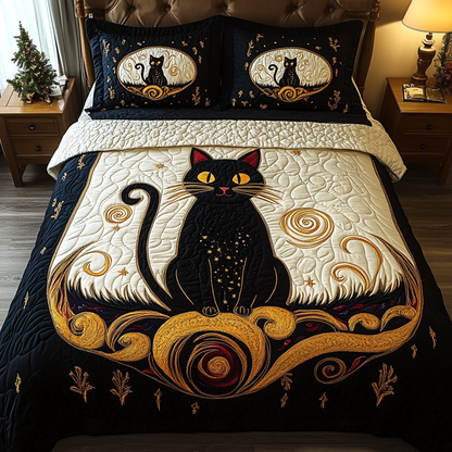 Phantom Purr 3-Piece Quilted Bedding Set NCU0DK2508