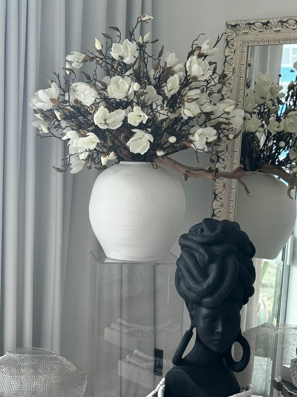 Konos Vase with White Magnolias