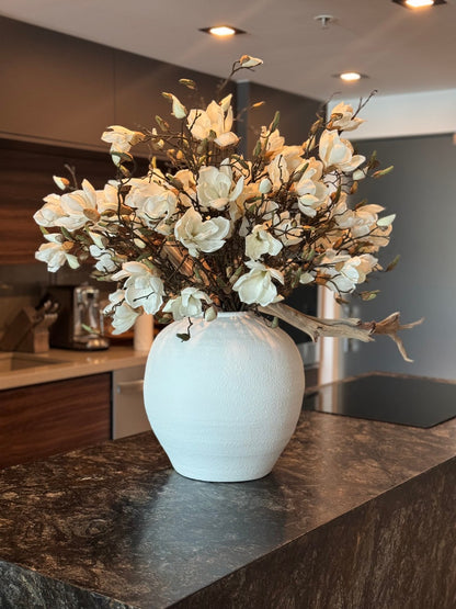 Konos Vase with White Magnolias