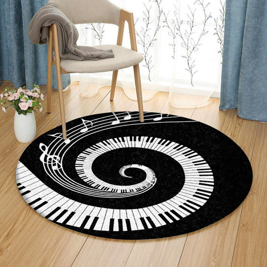 Piano HM210814TM Round Area Rug