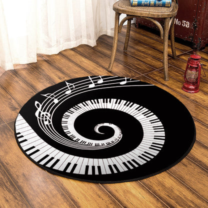 Piano HM210814TM Round Area Rug