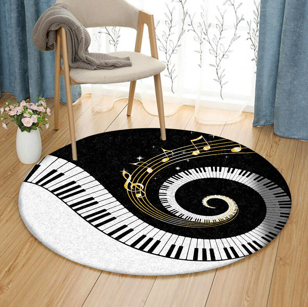 Piano HM270945TM Round Area Rug