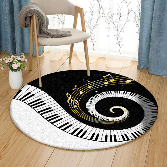 Piano HM270945TM Round Area Rug