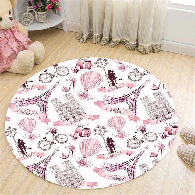 Pink Paris CLP1710155MT Round Area Rug