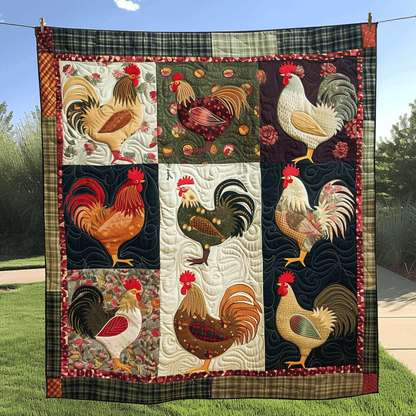 Plaid Poultry Patch Quilted Blanket NCU0TH955