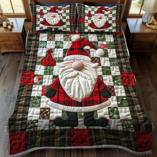 Plaid Santa 3-Piece Quilted Bedding Set NCU0NT050