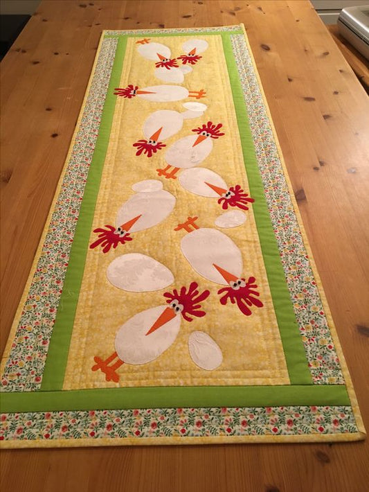 Playful Poultry Quilted Table Runner NCU0DT001