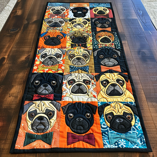 Playful Pugs Quilted Table Runner NCU0TH165