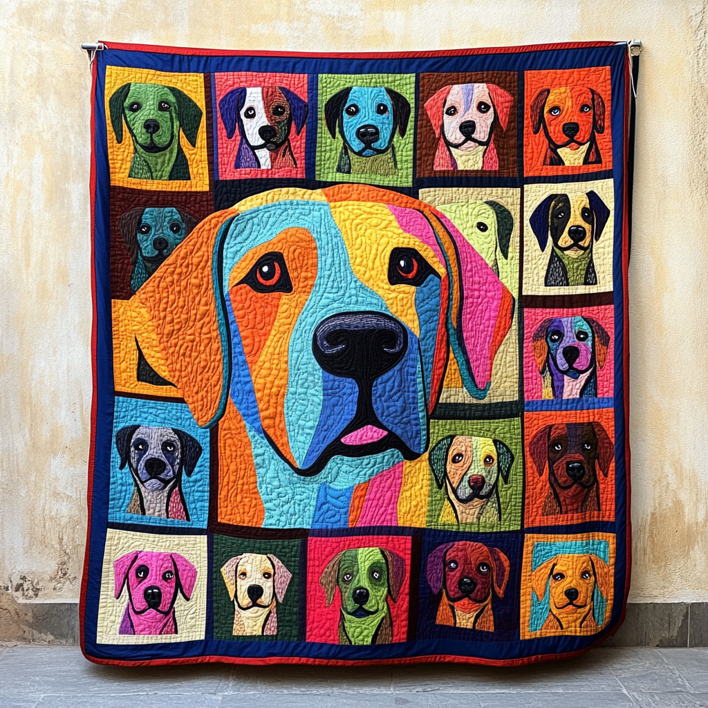 Playful Labrador Quilted Blanket NCU0PD470