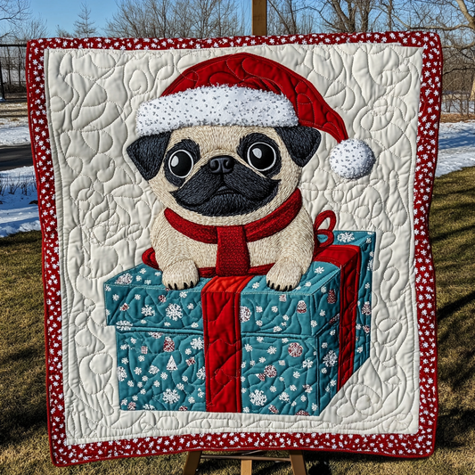 Playful Pug Expressions Quilted Blanket NCU0DK1393