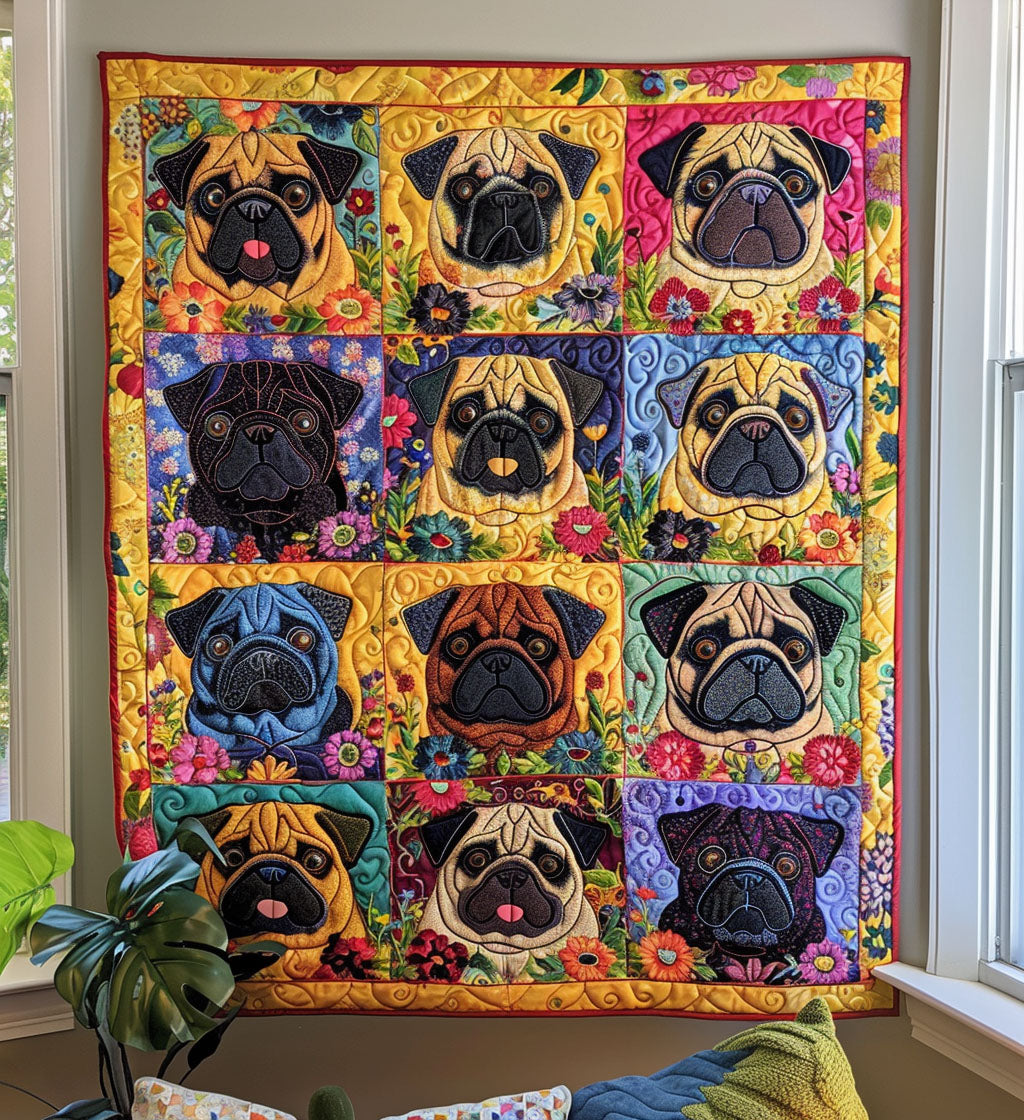 Pug Quilted Blanket NCU0VT11