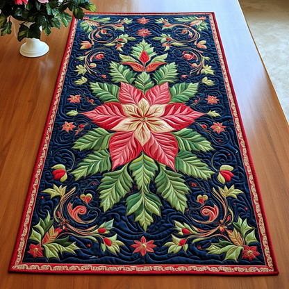 Poinsettia Magic Quilted Table Runner NCU0TL1556