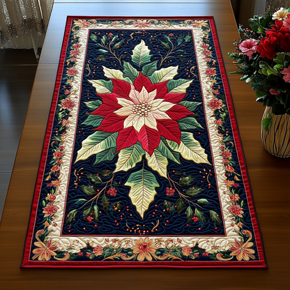 Poinsettia Perfection Quilted Table Runner NCU0TL1549