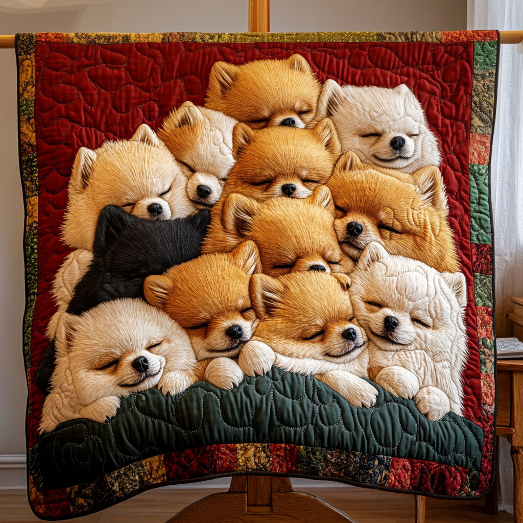 Pomeranian Dreams Quilted Blanket NCU0PT1914