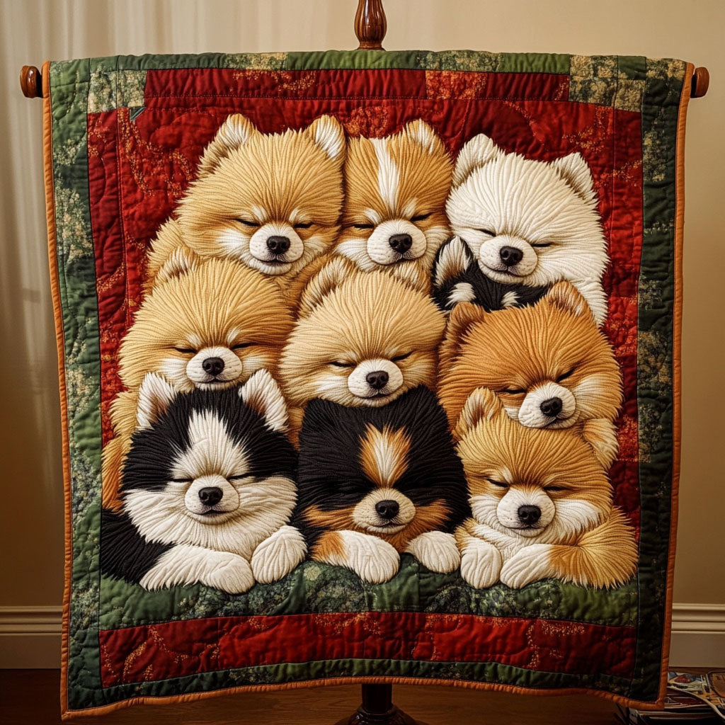 Pomeranian Pals Quilted Blanket NCU0PT1917