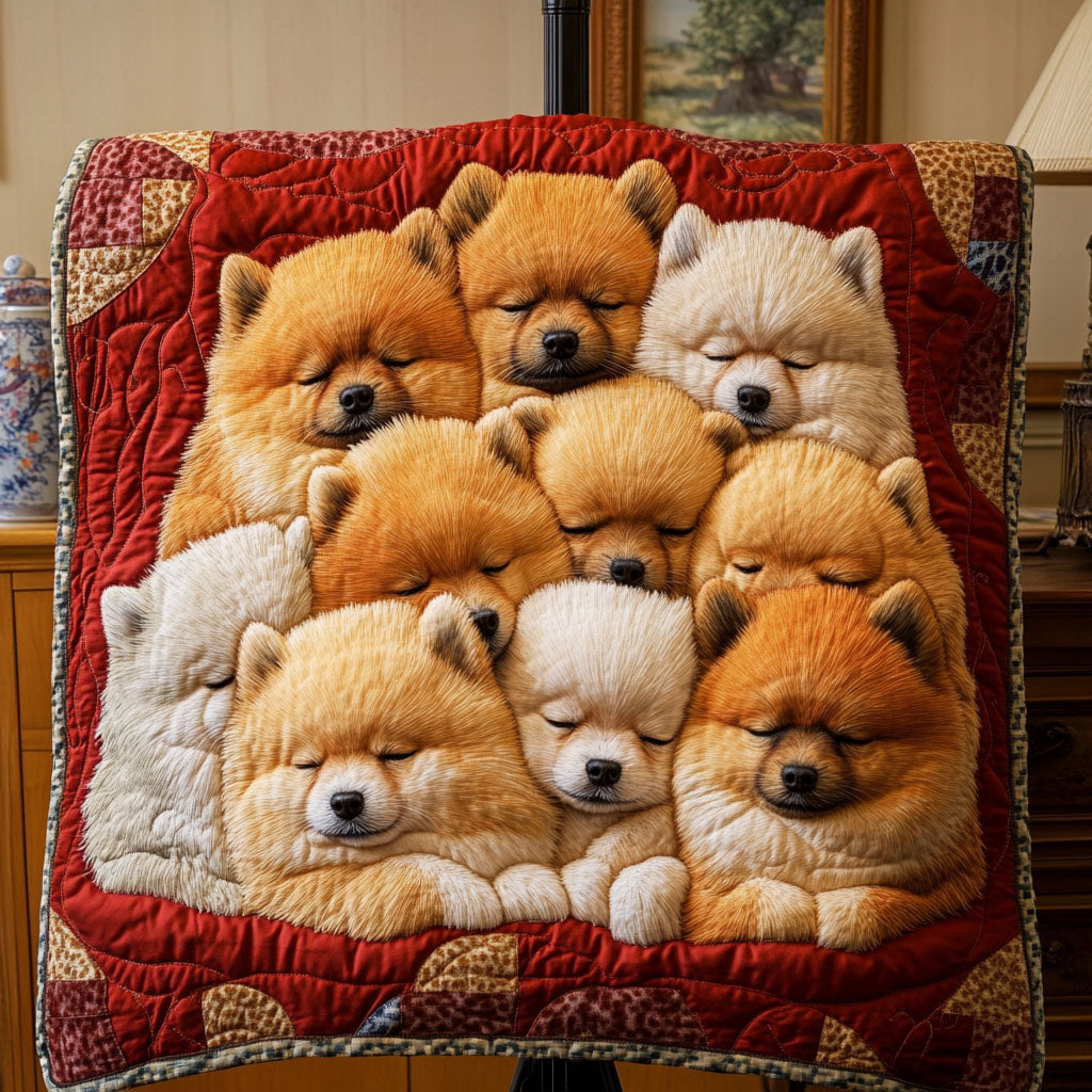 Pomeranian Slumber Quilted Blanket NCU0PT1918