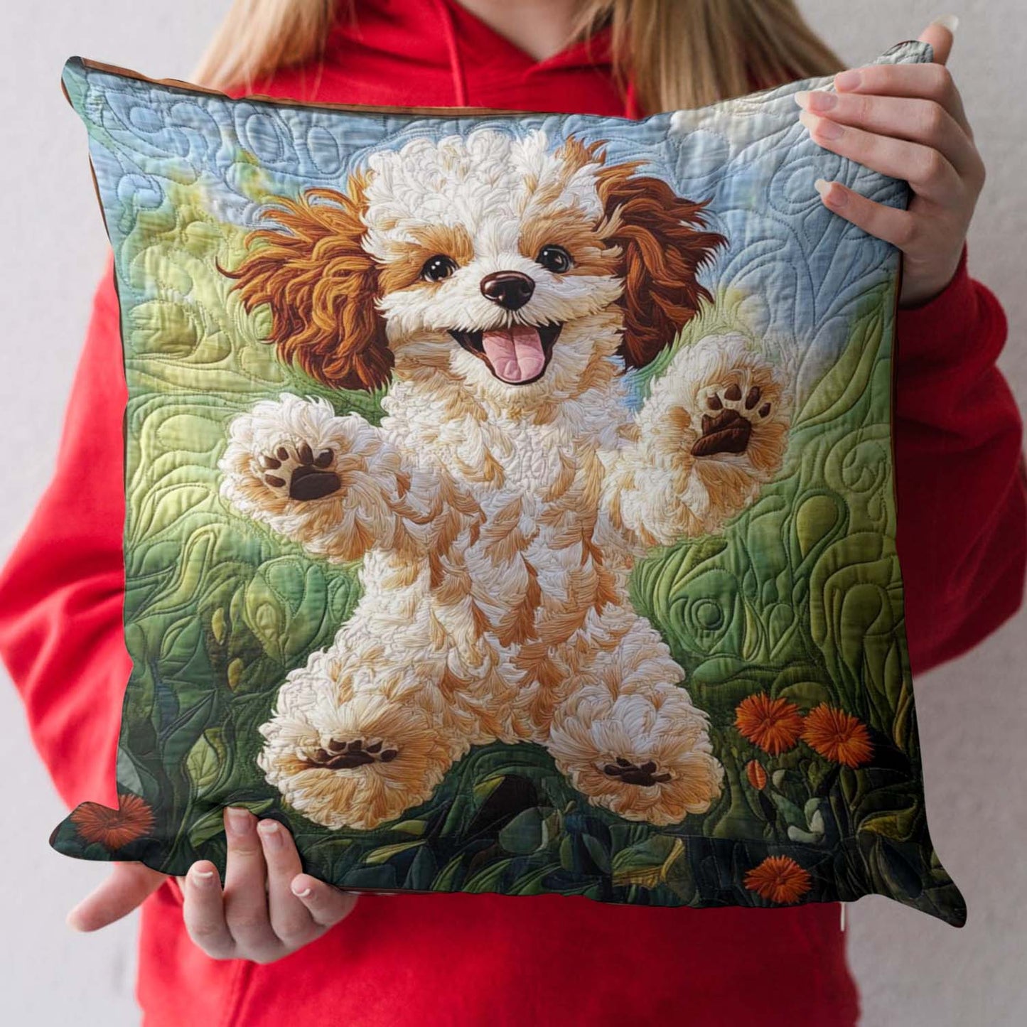 Poodle Parade Quilted Pillow Case NCU0NT746