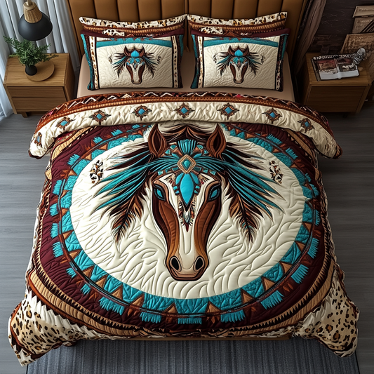 Prairie Stallion 3-Piece Quilted Bedding Set NCU0DK3232