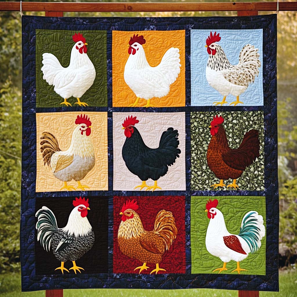 Proud Pecking Order Quilted Blanket NCU0NT1043