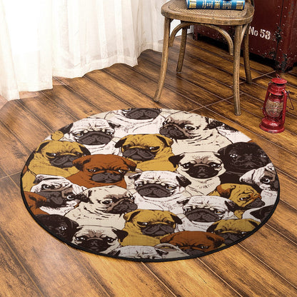 Pug BT290833RR Round Area Rug