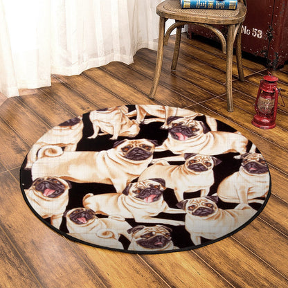 Pug HM170822TM Round Area Rug