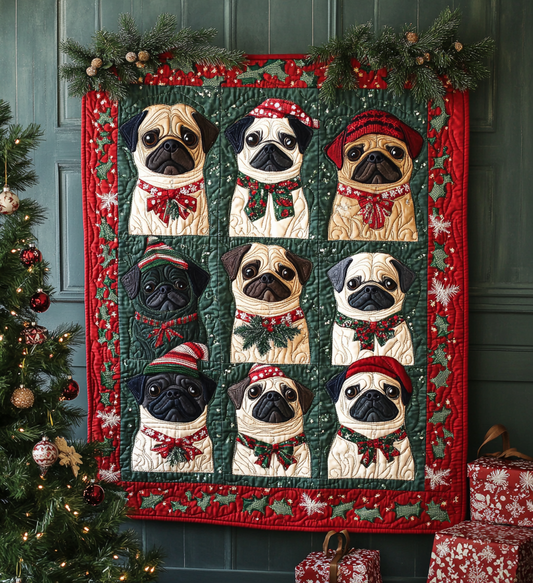 Pug Noel Night Quilted Blanket NCU0VL579