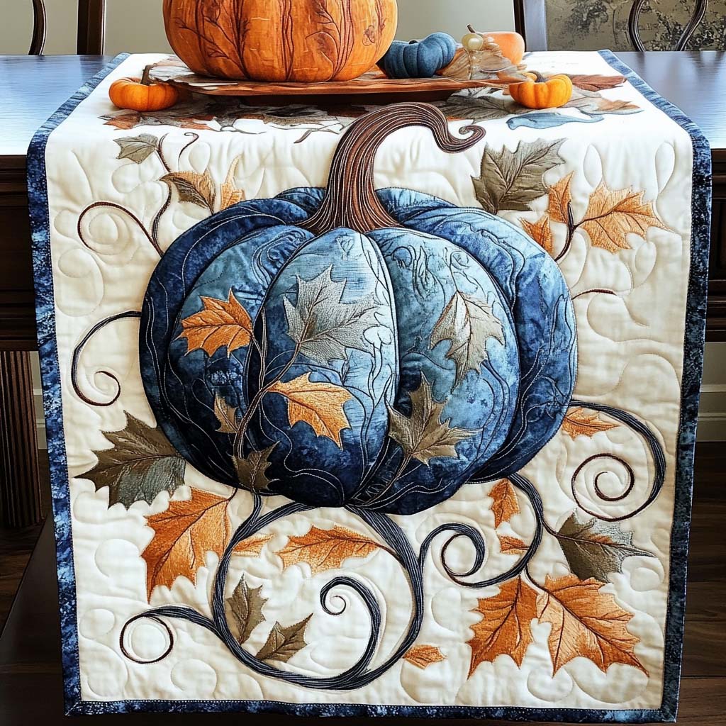 Pumpkin Glow Quilted Table Runner NCU0NT1349