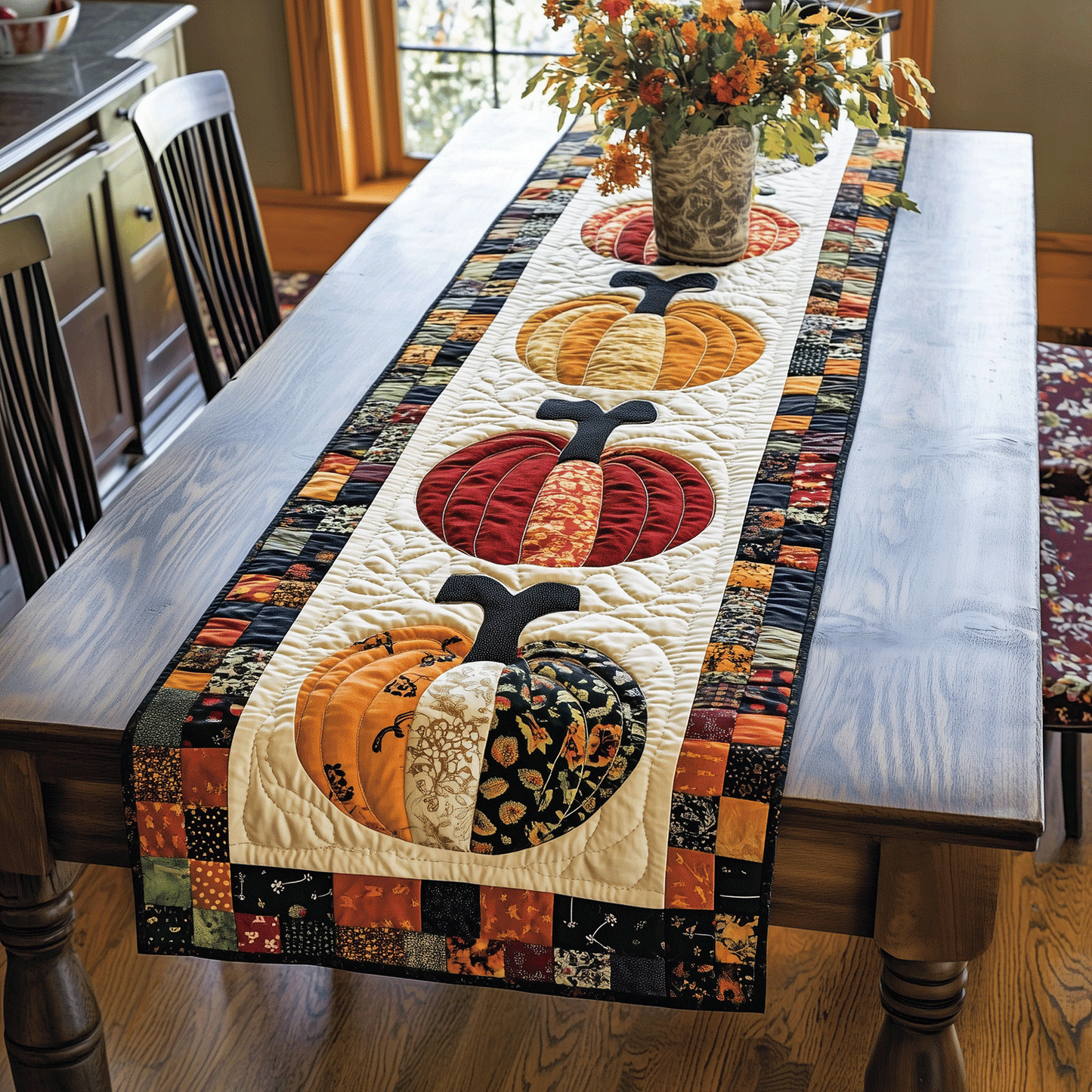 Pumpkin Quilted Table Runner NCU0VT37