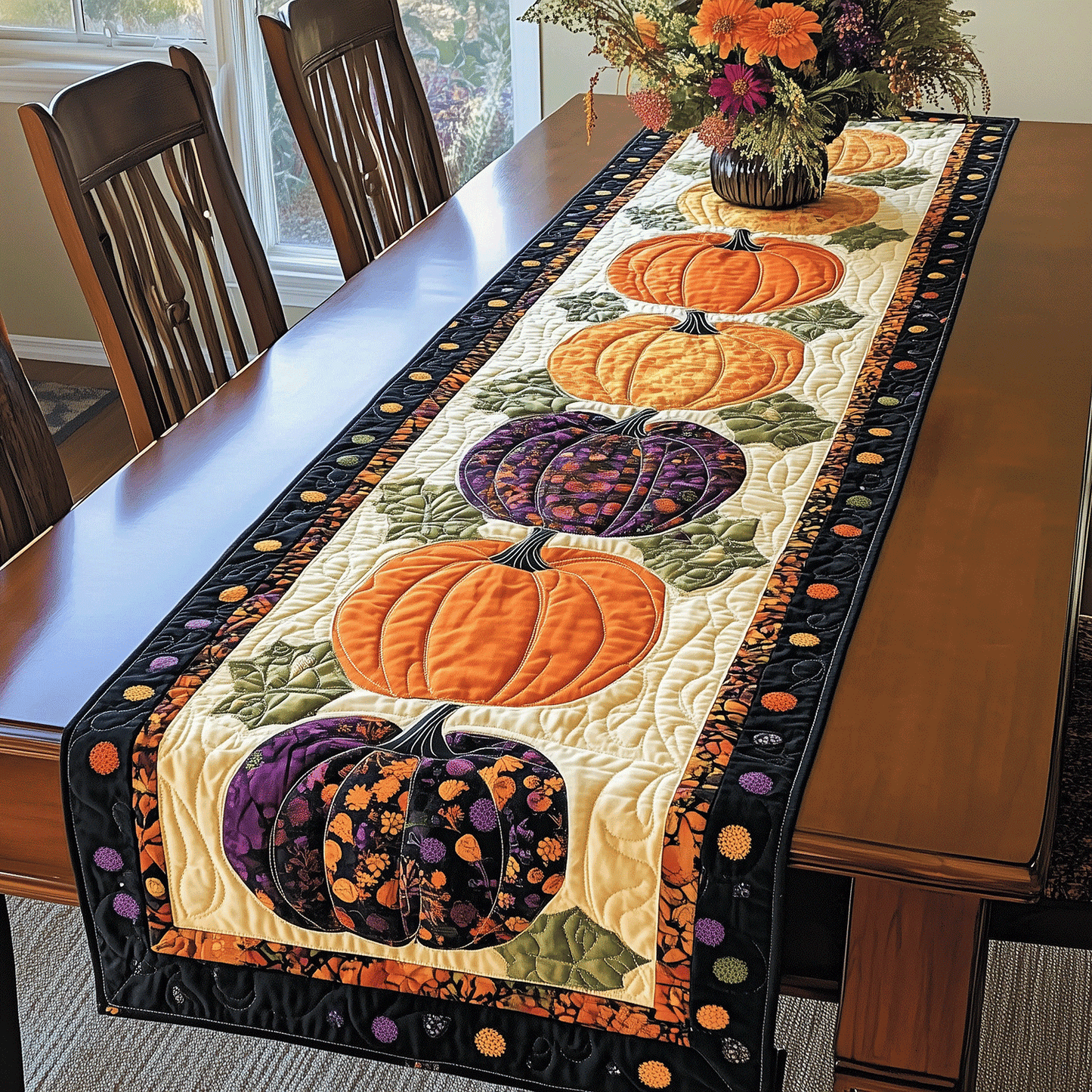 Pumpkin Quilted Table Runner NCU0VT37