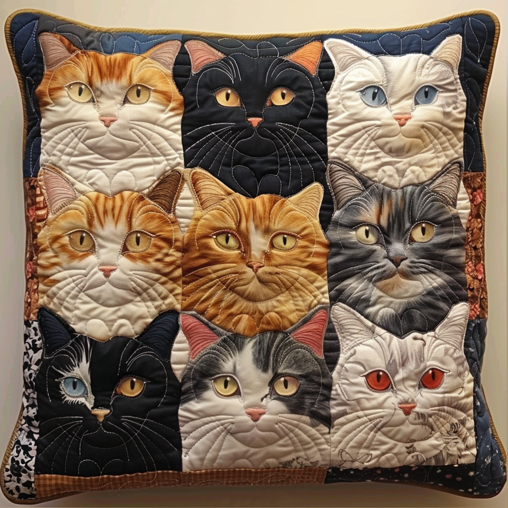 Purr-fect Cat Party Quilted Pillow Case NCU0TL085