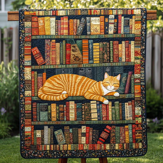 Purrfect Book Haven Quilted Blanket NCU0DK1253