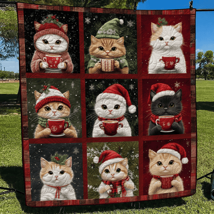 Purrfect Christmas Quilted Blanket NCU0TL1264