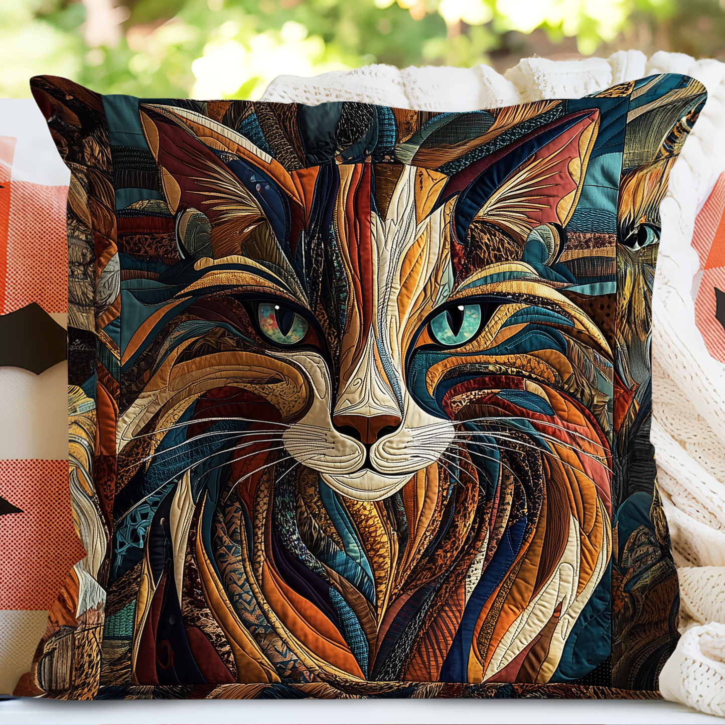 Purrs And Patches Quilted Pillow Case NCU0DK2032