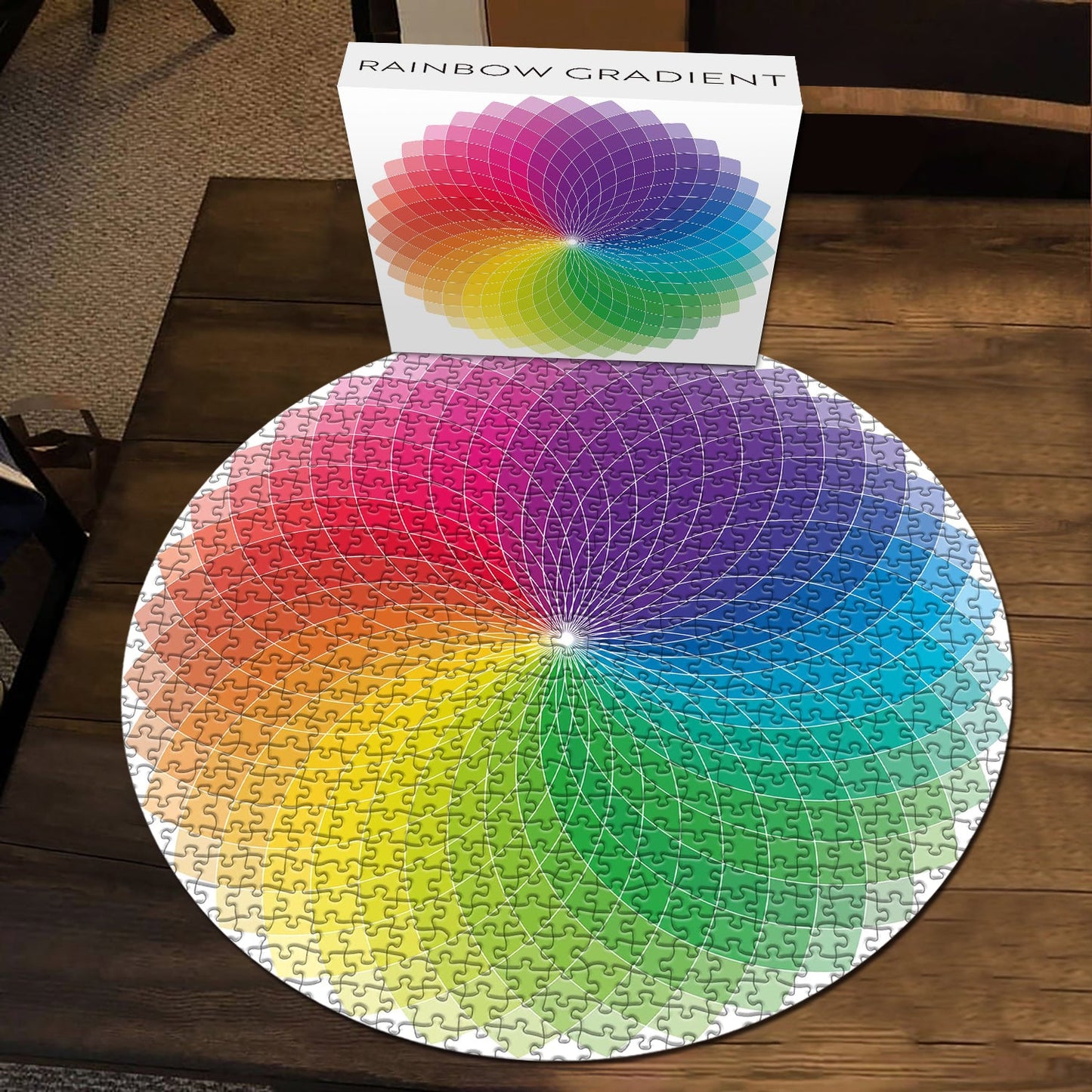 Round Color Gradient Impossible Jigsaw Puzzle 1000 Pieces